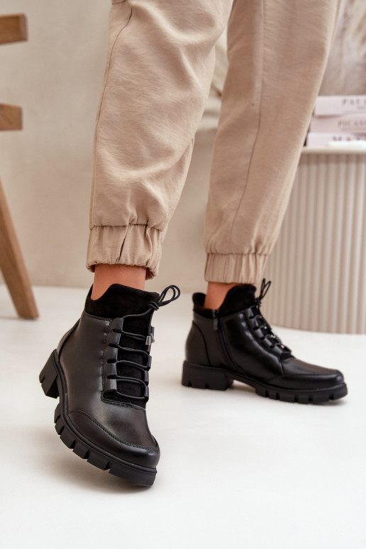 zapatos de tacón bajo para mujer calentamiento de cuero ecológico de color negro Erisabelle zapatos de tacón bajo para mujer calentamiento de cuero ecológico de color negro Erisabelle