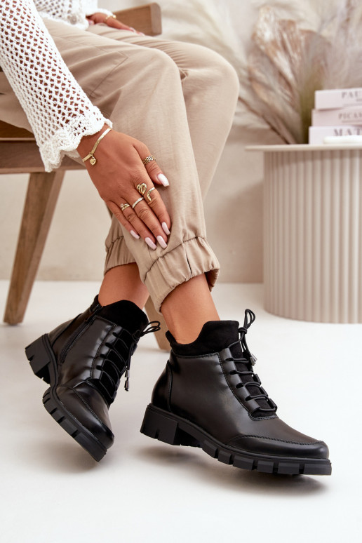 zapatos de tacón bajo para mujer calentamiento de cuero ecológico de color negro Erisabelle zapatos de tacón bajo para mujer calentamiento de cuero ecológico de color negro Erisabelle