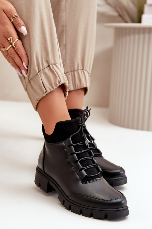 zapatos de tacón bajo para mujer calentamiento de cuero ecológico de color negro Erisabelle zapatos de tacón bajo para mujer calentamiento de cuero ecológico de color negro Erisabelle