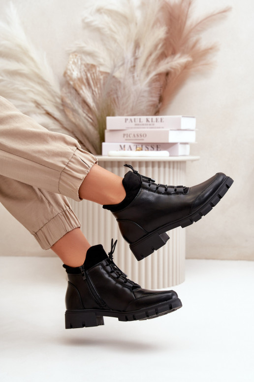 zapatos de tacón bajo para mujer calentamiento de cuero ecológico de color negro Erisabelle zapatos de tacón bajo para mujer calentamiento de cuero ecológico de color negro Erisabelle