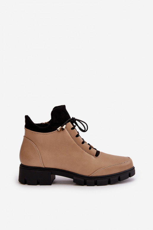 zapatos de tacón bajo para mujer calentamiento de cuero ecológico beige Erisabelle zapatos de tacón bajo para mujer calentamiento de cuero ecológico beige Erisabelle