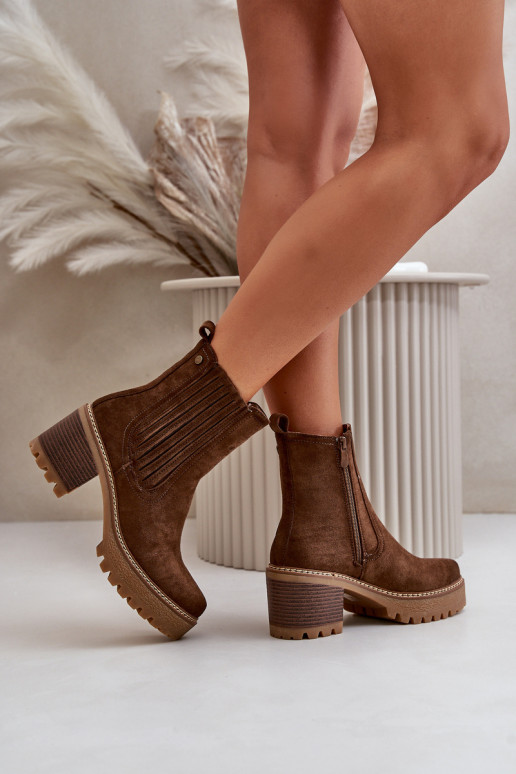 Botas de mujer Z de gamuza ecológicau calentamiento marron oscuro Nevitas Botas de mujer Z de gamuza ecológicau calentamiento marron oscuro Nevitas