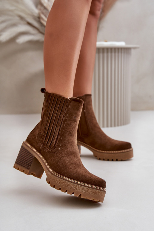 Botas de mujer Z de gamuza ecológicau calentamiento marron oscuro Nevitas Botas de mujer Z de gamuza ecológicau calentamiento marron oscuro Nevitas