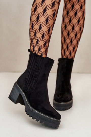 Botas de mujer Z confeccionadas en ante ecológico calentadas en color negro Nevitas 2