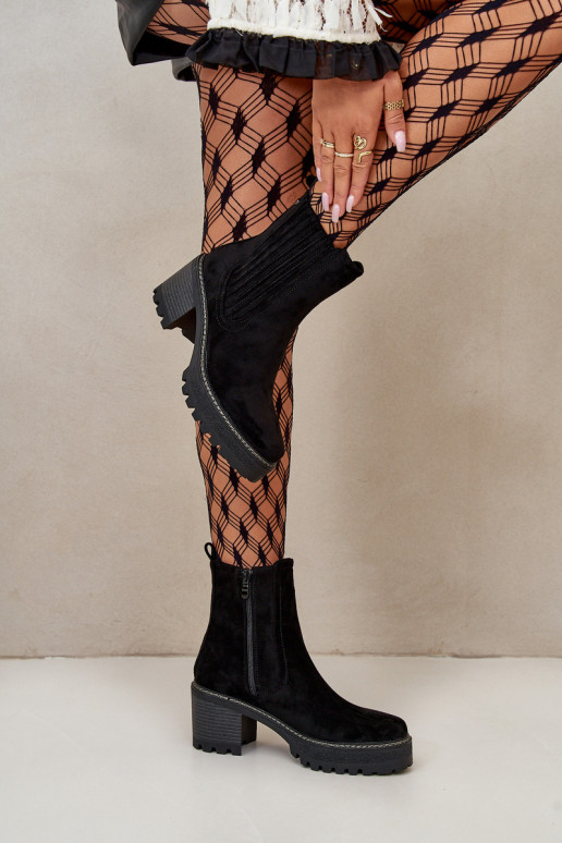 Botas de mujer Z de gamuza ecológicau calentamiento de color negro Nevitas