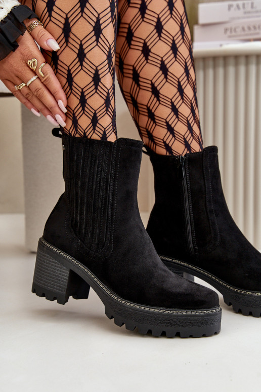 Botas de mujer Z de gamuza ecológicau calentamiento de color negro Nevitas