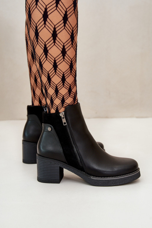 Botas de mujer de cuero ecológico con tacones calentamiento de color negro Revianna Botas de mujer de cuero ecológico con tacones calentamiento de color negro Revianna
