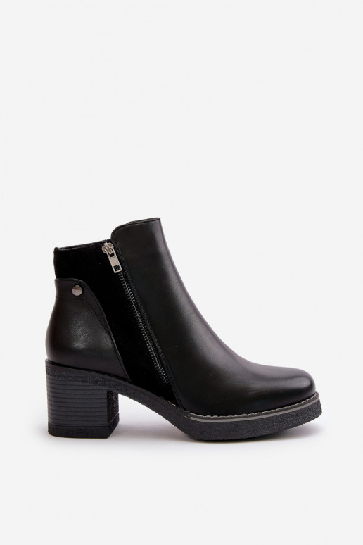 Botas de mujer de cuero ecológico con tacones calentamiento de color negro Revianna Botas de mujer de cuero ecológico con tacones calentamiento de color negro Revianna