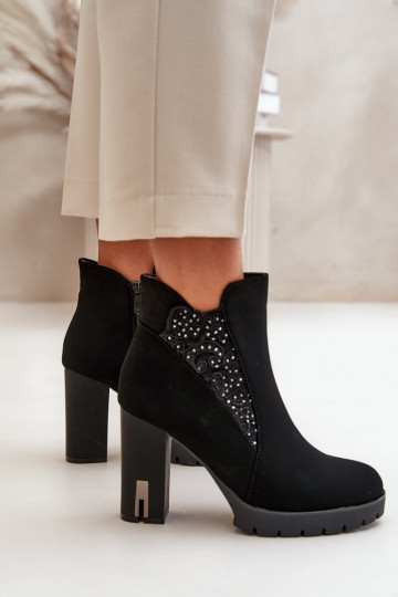 calentamiento Botas de mujer en un puesto alto Z Haftem de color negro Verissae 2
