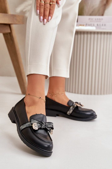 Femenino Mocasines con cintas S.Barski HY42-331 de color negro