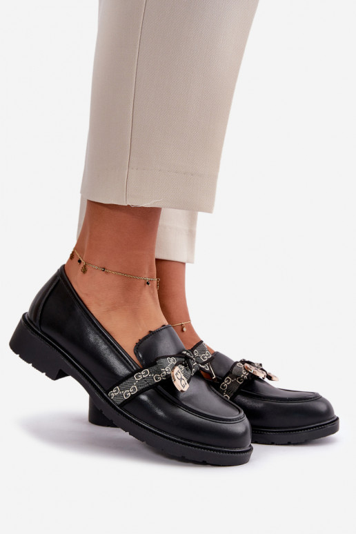 Femenino Mocasines con cintas S.Barski HY42-331 de color negro