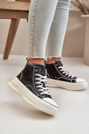 Zapatos de ocio con una plataforma Eko Piel Big Star OO274063 de color negro 2