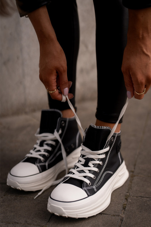 Zapatos de ocio con una plataforma Eko Piel Big Star OO274063 de color negro