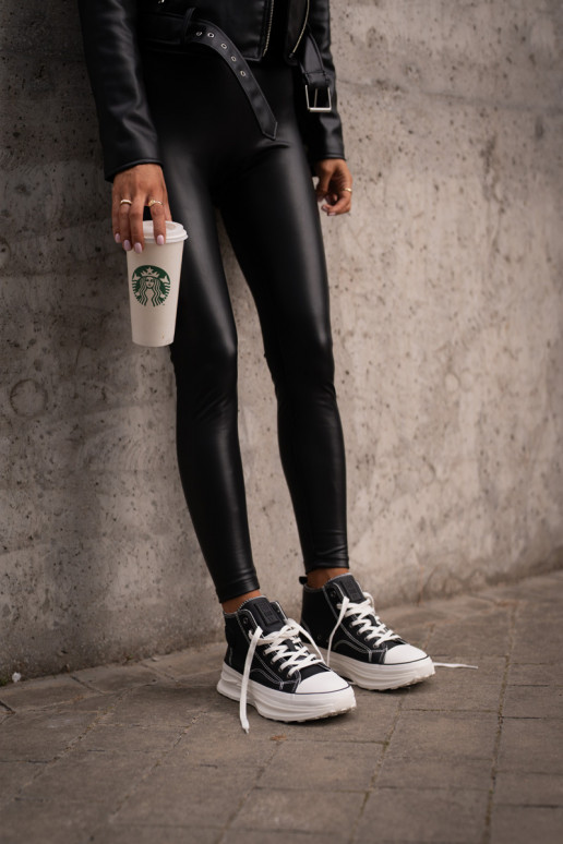 Zapatos de ocio con una plataforma Eko Piel Big Star OO274063 de color negro