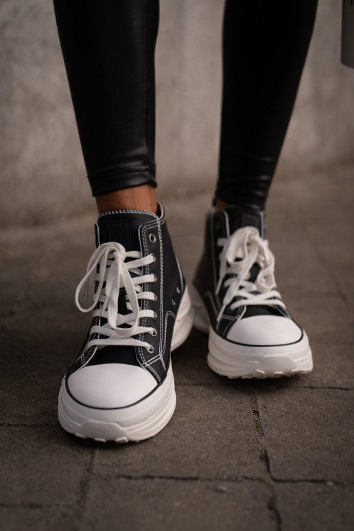 Zapatos de ocio con una plataforma Eko Piel Big Star OO274063 de color negro