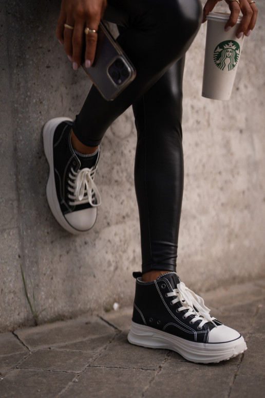 Zapatos de ocio con una plataforma Eko Piel Big Star OO274063 de color negro