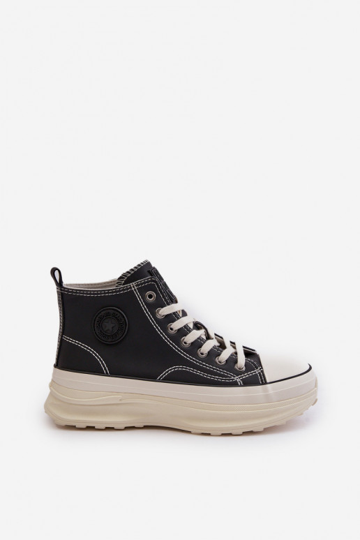 Zapatos de ocio con una plataforma Eko Piel Big Star OO274063 de color negro