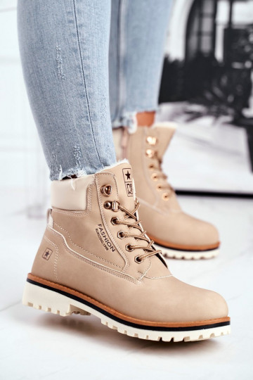 Zapatos de mujer modelo madera. con calefacción interior beige Tiempo
