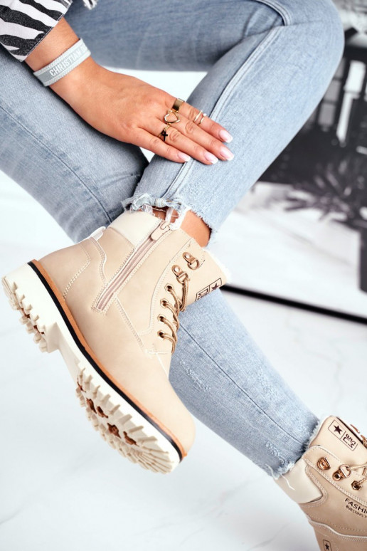 Zapatos de mujer modelo madera. con calefacción interior beige Tiempo