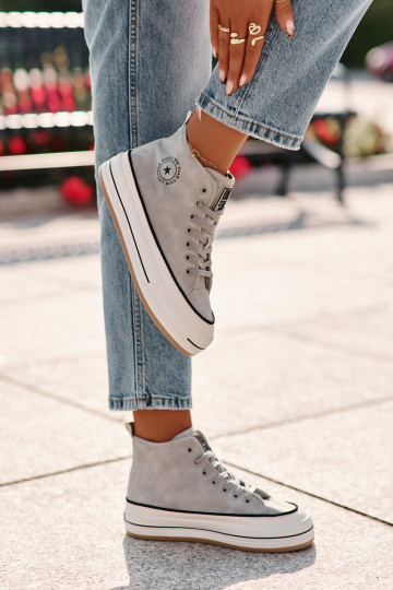 Zapatos casuales forrados con plataforma de piel sintética Big Star OO274069 color azul