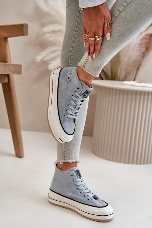 calentamiento Zapatos de ocio con una plataforma Eko Piel Big Star OO274069 color azul