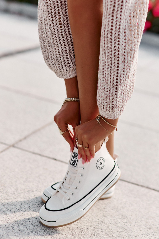 calentamiento Zapatos de ocio con una plataforma Eko Piel Big Star OO274061 el color blanco