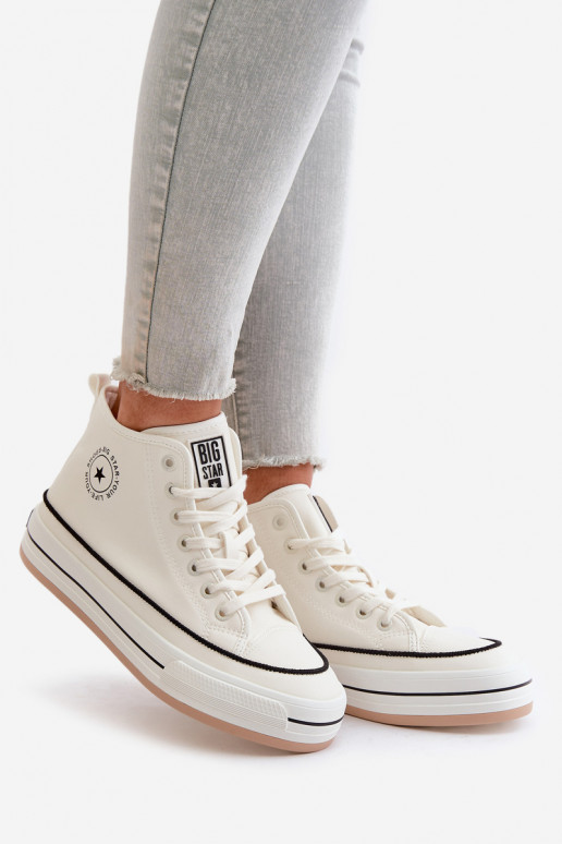 calentamiento Zapatos de ocio con una plataforma Eko Piel Big Star OO274061 el color blanco