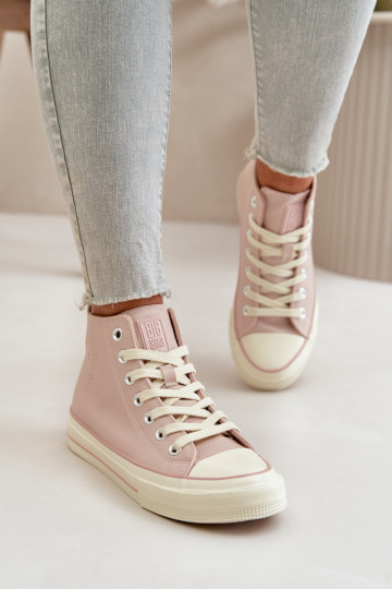 Zapatos de ocio calentamiento de cuero ecológico color rosa Big Star OO274933