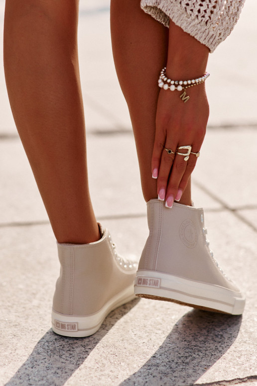 Zapatos de ocio calentamiento de cuero ecológico color rosa Big Star OO274933