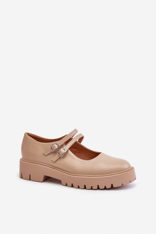 Femenino zapatos con rayas beige Rialuna