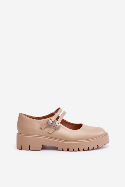 Femenino zapatos con rayas beige Rialuna
