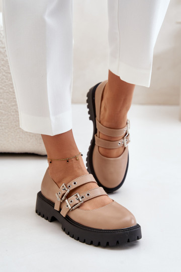 zapatos Femenino con rayas Eko Piel beige Terione 2