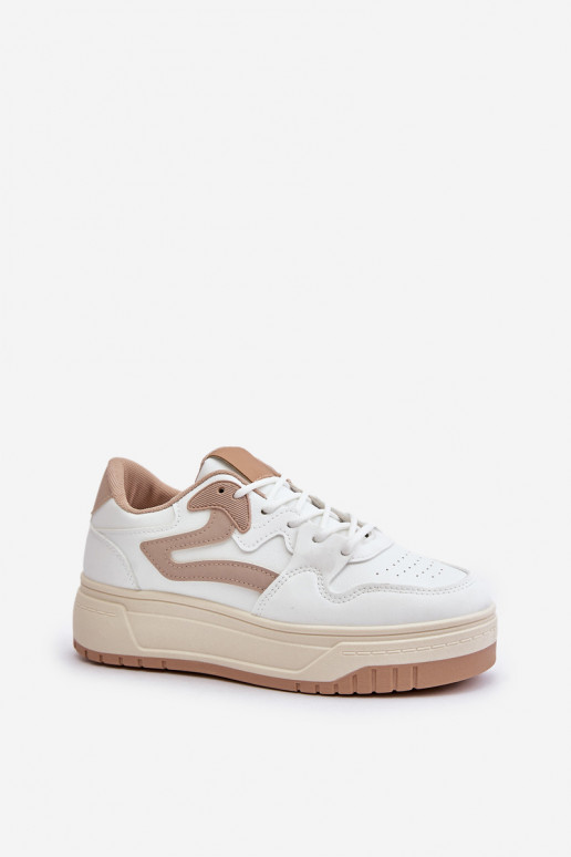 Femenino Zapatillas modelo zapatos. de cuero ecológico con una plataforma Blanco-beige Henizore
