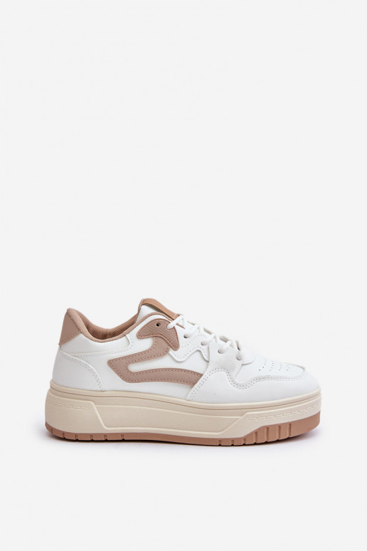 Femenino Zapatillas modelo zapatos. de cuero ecológico con una plataforma Blanco-beige Henizore