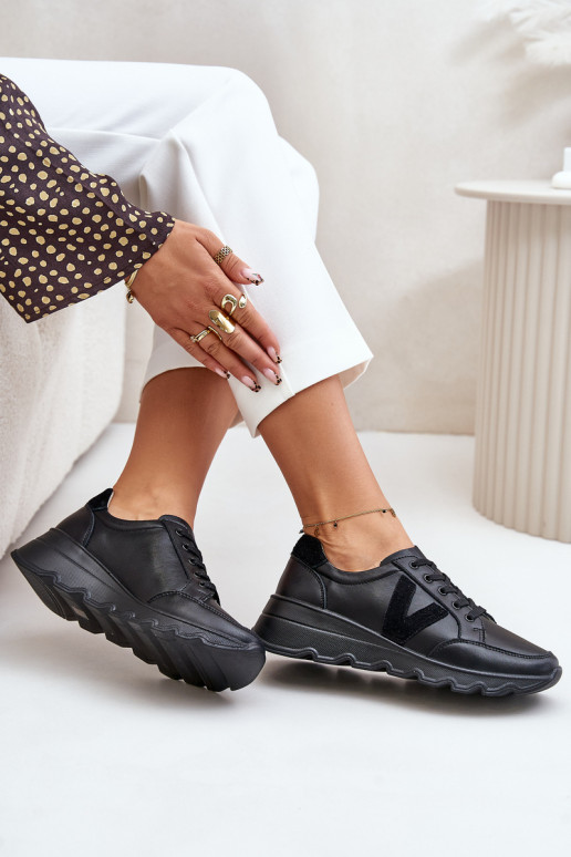 Piel zapatillas Femenino Vinceza 7918 de color negro Piel zapatillas Femenino Vinceza 7918 de color negro