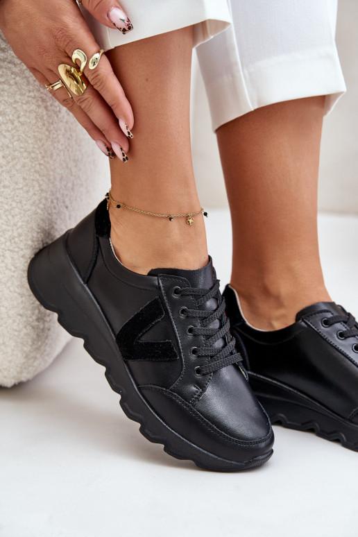 Piel zapatillas Femenino Vinceza 7918 de color negro Piel zapatillas Femenino Vinceza 7918 de color negro