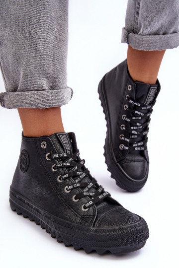 Zapatos de ocio Big Star Alto calentamiento de color negro EE274110