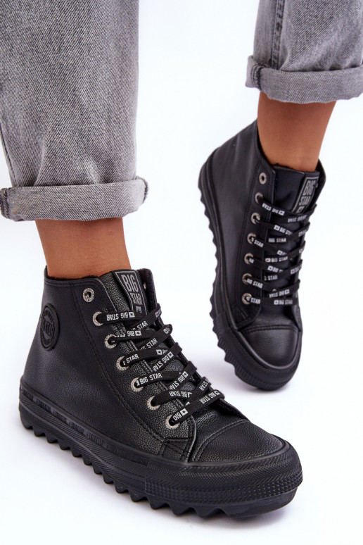 Zapatos de ocio Big Star Alto calentamiento de color negro EE274110