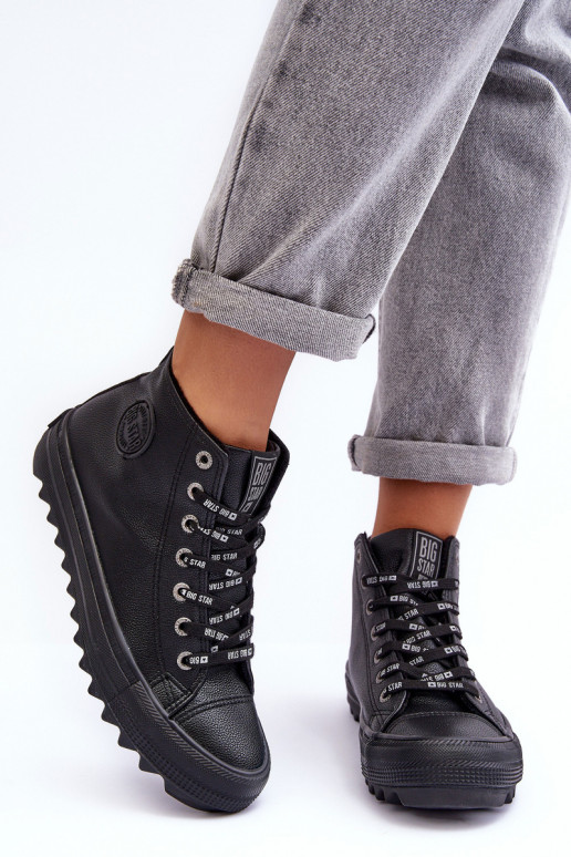 Zapatos de ocio Big Star Alto calentamiento de color negro EE274110