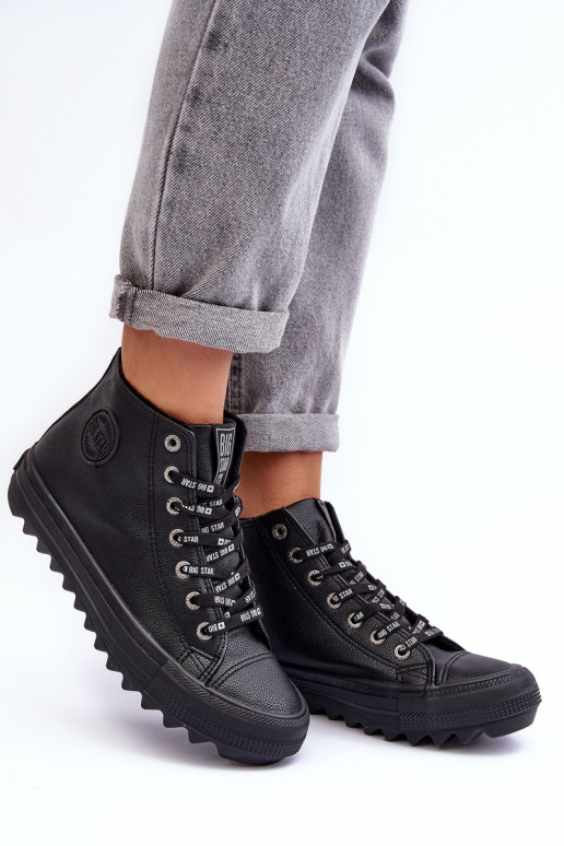 Zapatos de ocio Big Star Alto calentamiento de color negro EE274110