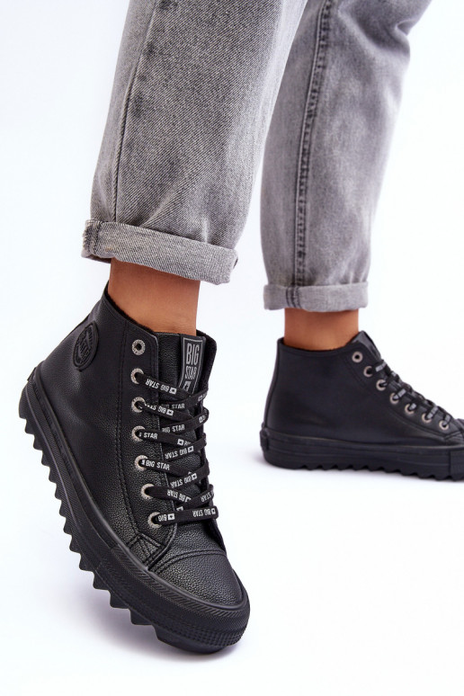 Zapatos de ocio Big Star Alto calentamiento de color negro EE274110