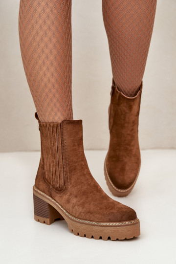 Botas de mujer Z de gamuza ecológicau calentamiento color marrón Nevitas 2