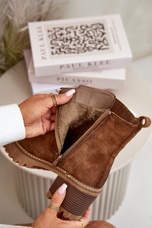 Botas de mujer Z de gamuza ecológicau calentamiento color marrón Nevitas Botas de mujer Z de gamuza ecológicau calentamiento color marrón Nevitas