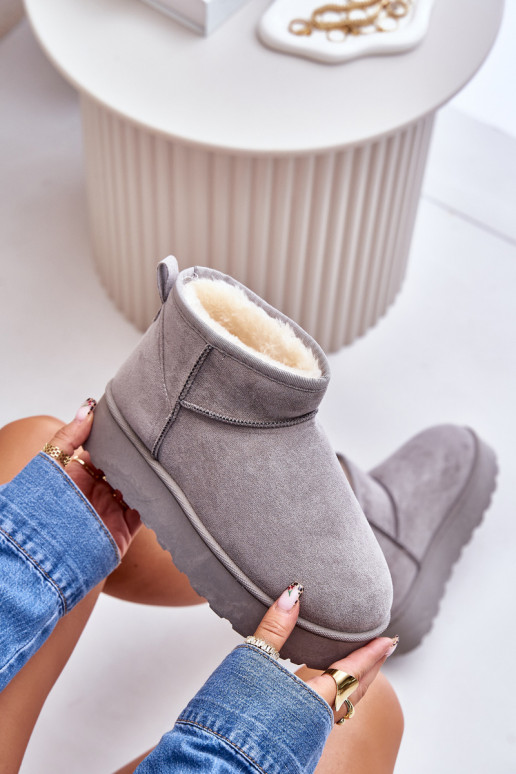 Botas de nieve Femenino con una plataforma calentamiento con pelo dentro color gris Xamella Botas de nieve Femenino con una plataforma calentamiento con pelo dentro color gris Xamella