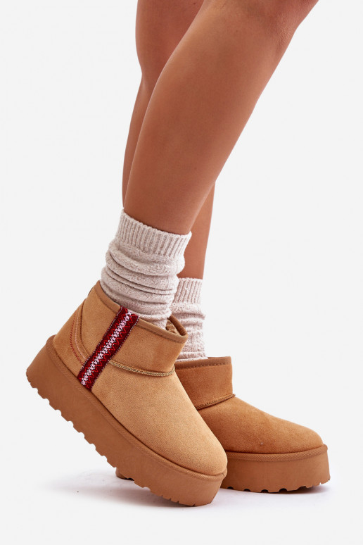 Botas de nieve Femenino con una plataforma calentamiento color marrón Lomessa Botas de nieve Femenino con una plataforma calentamiento color marrón Lomessa