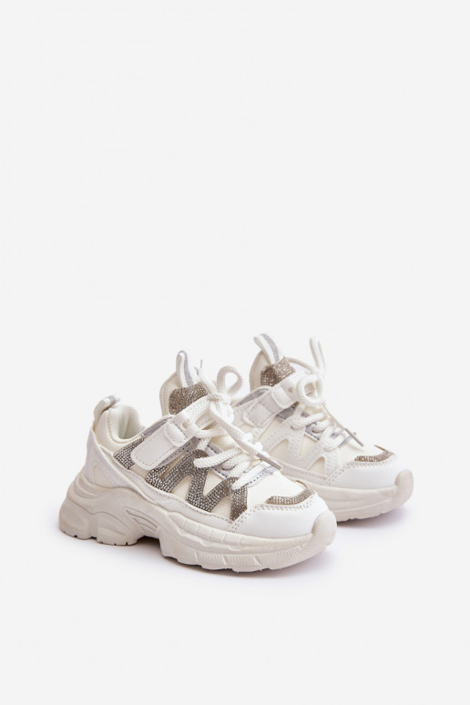 Zapatillas modelo zapatos. Infantil con ojos centelleantes el color blanco Rianalla Zapatillas modelo zapatos. Infantil con ojos centelleantes el color blanco Rianalla