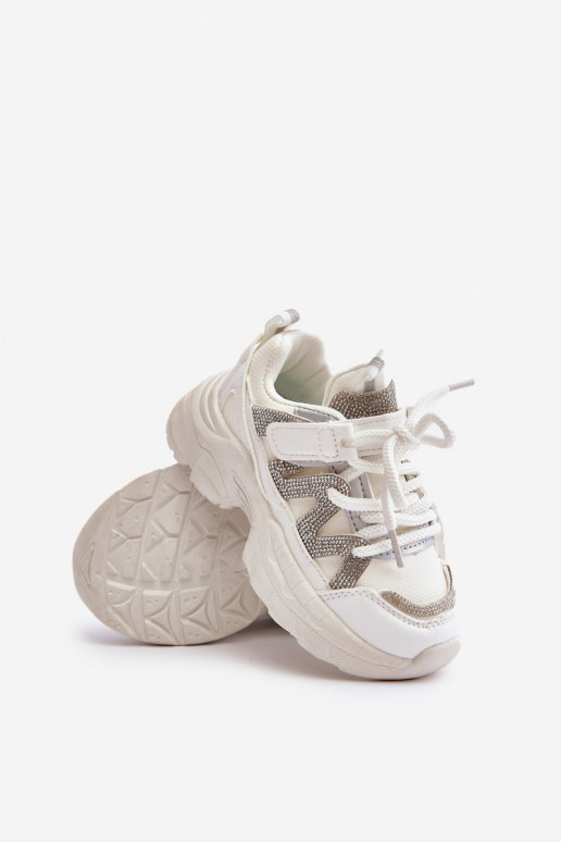 Zapatillas modelo zapatos. Infantil con ojos centelleantes el color blanco Rianalla Zapatillas modelo zapatos. Infantil con ojos centelleantes el color blanco Rianalla