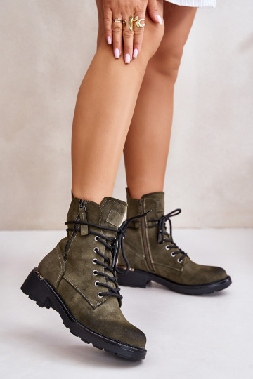 Botas botas altas de montar Con controles deslizantes color verde Tiene queisa 2