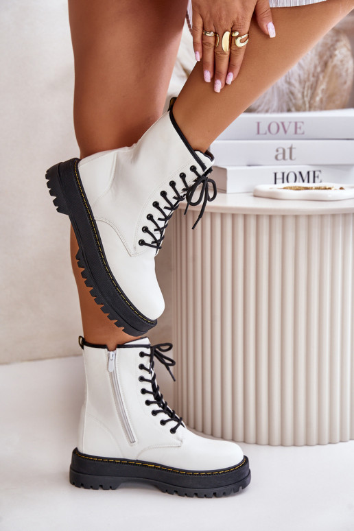 calentamiento botines de trabajo z Eko Skóry Al castillo el color blanco Activadoleli calentamiento botines de trabajo z Eko Skóry Al castillo el color blanco Activadoleli