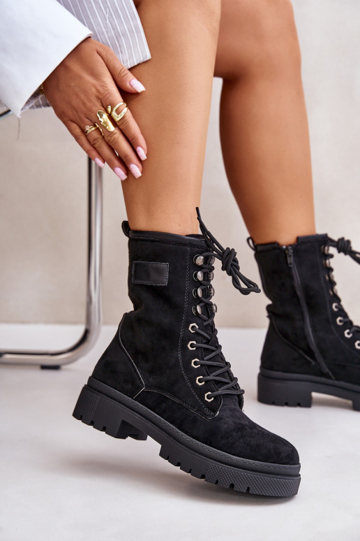 botines de trabajo Femenino Al castillo Z de gamuza ecológicau de color negro Savalann botines de trabajo Femenino Al castillo Z de gamuza ecológicau de color negro Savalann